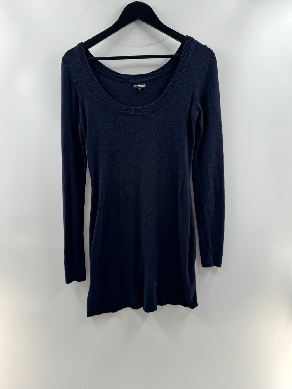 Express Navy Blue Scoop Neck Long Sleeve Dress – Women's Small